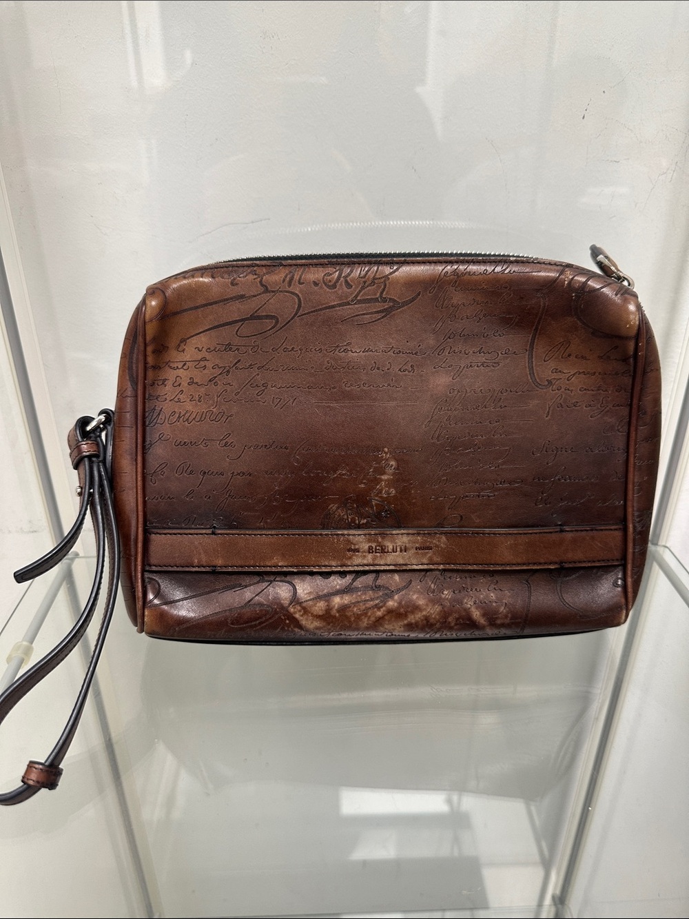 Berluti brown zipped pouch